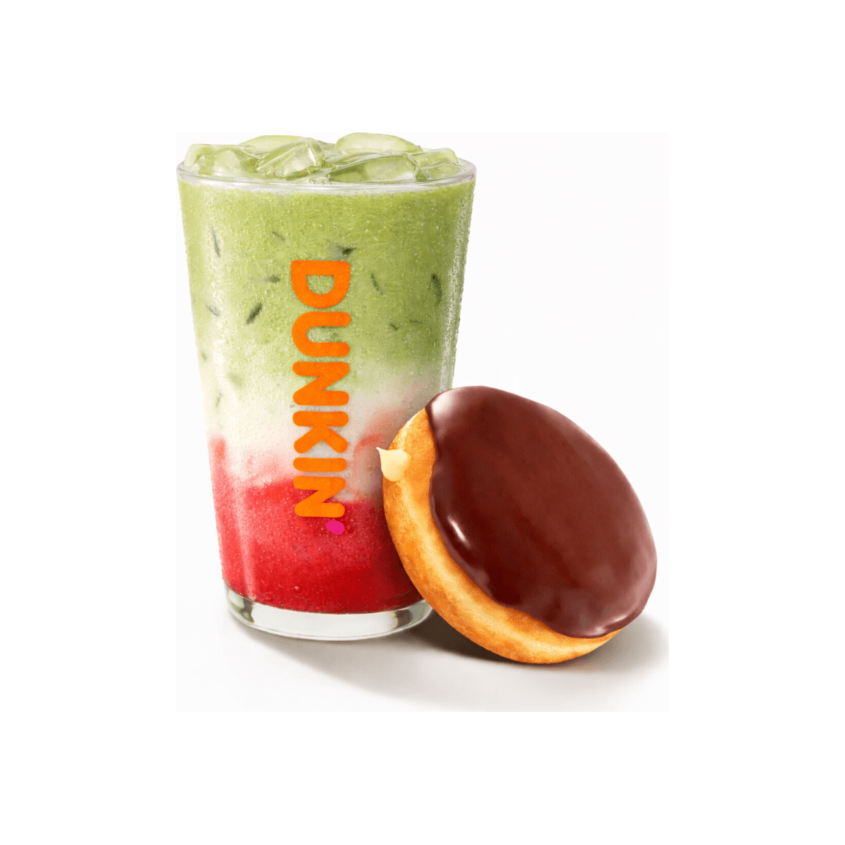 Donut met iced matcha